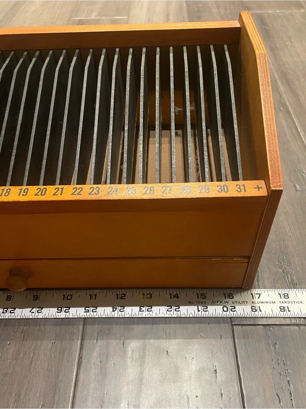 Vintage Wooden CD Storage Rack Organizer 31+ Slots w/ Drawer Retro Media Holder